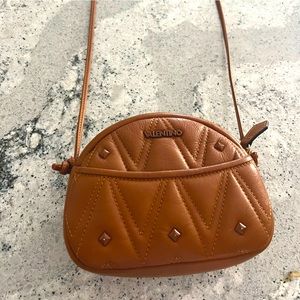 Valentino brown leather small crossbody purse